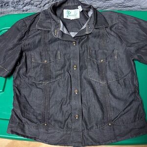 Anabrisa corona Kids' Short-Sleeve Button-Down Shirt in Charcoal